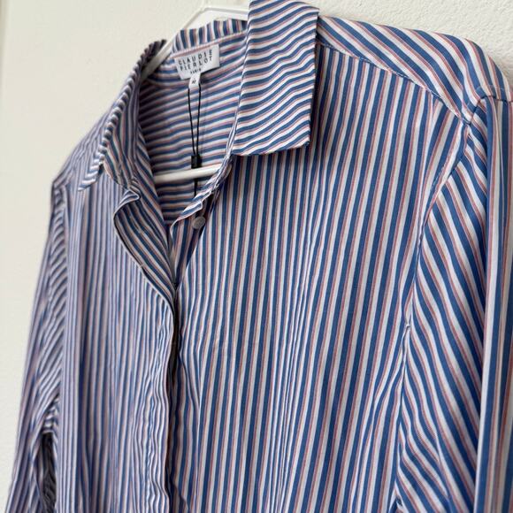 CLAUDIE PIERLOT Stripe Shirt Dress Cotton US 8 Long Sleeve NWT Parisian - Picture 4 of 10